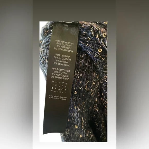 WHBM Blue and Silver Metallic Long Cardigan - Picture 5 of 6